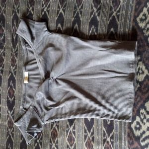 Pale gray blue cute crop top